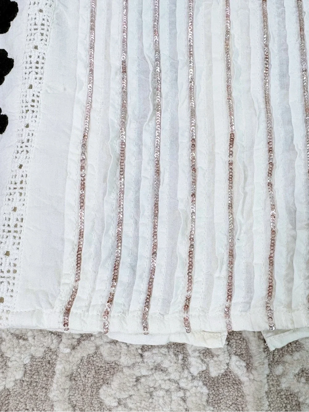 Anthropologie | Floreat Veille Embellished Lace Top